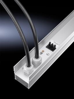 PSM-Stromschiene, 1x3-phasig, 16 A, 7 Steckplätze CEE, passend für H2000 mm 
