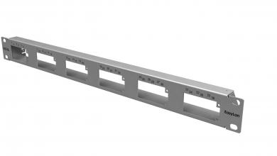 EasyLan H.D.S.-Aufnahmepanel Frontplatte 6-fach 1,0 HE, RAL 7035 