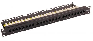 Patchpanel Cat.6UTP 19"/1HE 24xRJ45 schwarz 
