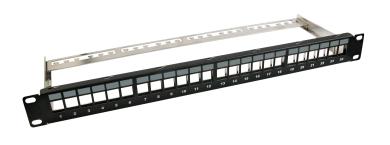 Patchpanel 24-Port, 1HEschwarz RAL9005 