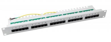 Patchpanel 25xRJ45 8/4 1HEISDN, RAL7035, Cat. 3 