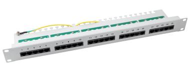 Patchpanel 25xRJ45 8/4 1HEISDN, RAL9005, Cat. 3 