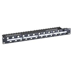 ECOLAN® Verteilerfeld 19" 1HE, 24-Port versetzt, schwarz, opti. für E-20085 