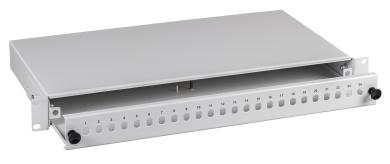 Spleißbox 6SC(D)-Front senkr.ausziehbar RAL7035, 1HE 