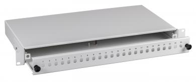 Spleißbox 12SC Simpl.,E2000,LCausziehbar, RAL7035, 1HE 