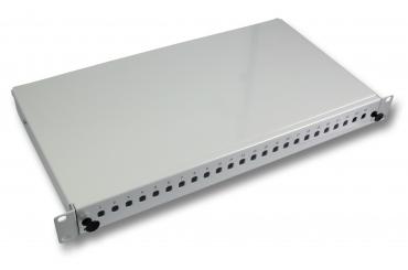 Spleißbox 24ST-Front, fest,RAL7035, 1HE 