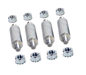 Anreihsatz 4x Bolzen 55x10mmmit 8x M6 Muttern 