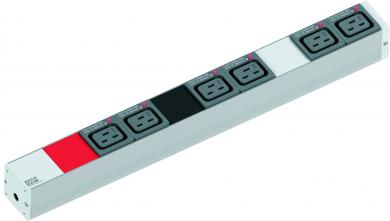 19&quot; 1HE Steckdosenleiste 6 x C19 Lock, 3-phasig,3.0 m H05VV-F 5G 2.5 mm² Stecker CEE 16 A rot 