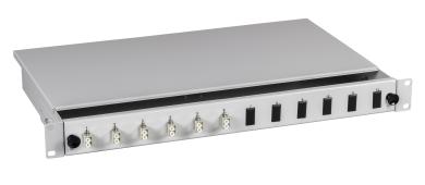 Spleißbox LC-APC 9/125µ n.a.12 Pigtails / 6 Kupplungen   RAL9005 