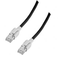 RJ45 Patchkabel S/FTP, Cat.6A, VC LED, 5m, schwarz 