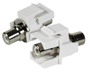 Cinch Snap-In Adapter weissBuchse/Buchse, weisser Ring 