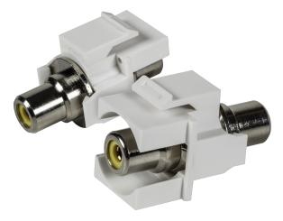 Cinch Snap-In Adapter weissBuchse/Buchse, gelber Ring 