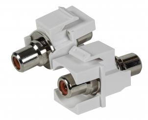 Cinch Snap-In Adapter schwarzBuchse/Buchse, roter Ring 