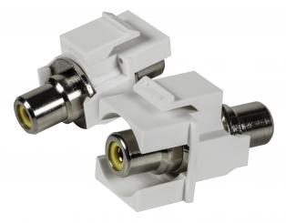 Cinch Snap-In Adapter schwarzBuchse/Buchse, gelber Ring 