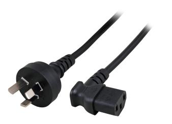 Netzleitung Australien-C13 90°schwarz, 1.8 m, 3 x 0.75 mm² 