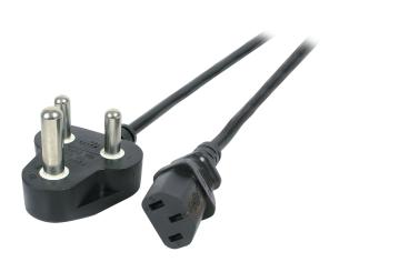 Netzleitung Südafrika - C131,8m, schwarz, 3x0,75mm² 