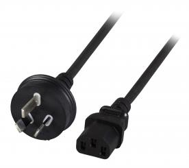 Netzleitung Australien-C13 180°, schwarz, 1.8m, 3 x 0.75 mm² 