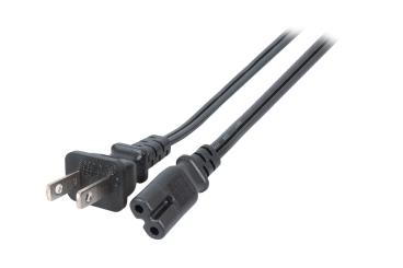 Netzleitung USA/NEMA-C7 180°,schwarz, 1.8m , SPT-2 AWG18x2C 