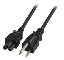 Netzleitung USA/NEMA-C5 180°,schwarz, 1.8 m, SVT AWG18 x 3C 