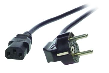 Netzleitung schwarz 3x0,75mm²,0,75m 