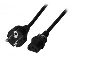 Netzleitung CEE 7/7 180°-C13180°, schwarz, 5 m, 3x1.00 mm² 
