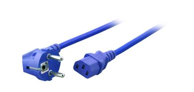 Netzkabel CEE 7/7 90° - IEC C13(Kaltger.), 1.8 m, blau 