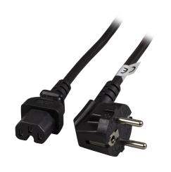 Netzleitung CEE 7/7 90° auf C15,schwarz, 1,8 m, 3x1mm² 