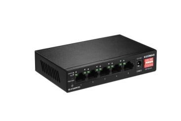 Fast Ethernet 5 Port Switch 4 PoE+ Ports &DIP Switch 60W ohne Lüfter 