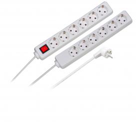 6-fach Steckdosenleiste, weiß,ohne Schalter, 1,5m, 1,5 mm² 