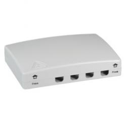 FTTH Indoor Anschlußbox für 4Fasern, 4KupplungenFaserüberlängenaufnahme, IP20 