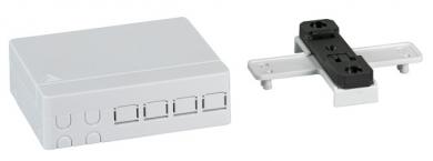 FTTH Indoor Hutschienenbox für 4Fasern, 4Kupplungeund Faserüberlängenaufnahme 