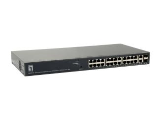 26 Port Web Smart Gigabit PoE Switch,2x SFP/RJ45 Combo, 185W 