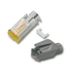 RJ45-Hirose Stecker TM31 hellgrau, 1 St, 3 Elemente, Cat.6a 