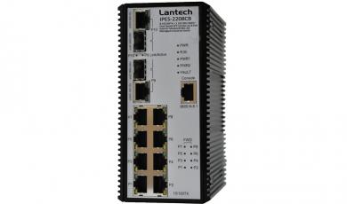 8 10/100TX + 2 10/100/1000T/Dual Speed SFP Combow/8-PoE at/af Managed Ind. Switch, -20°C ~ 60°C 