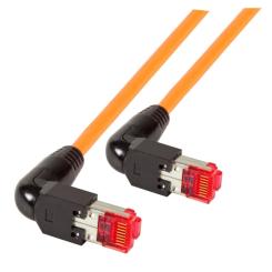 Patchkab.2xRJ45 90° 1:1,orange15m 