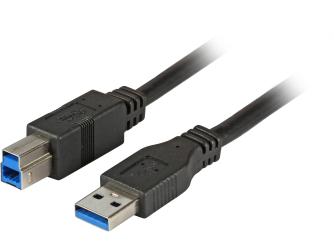 USB3.0 Anschlusskabel A-B, St.-St.,3,0m, schwarz, Premium 