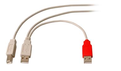 USB2.0 Y-Kabel, 1m1xUSB B St/2x USB A St 