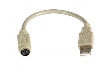 USB Adapterkabel PS/20,2m, USB-A St/PS/2-Bu 