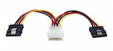 SATA Y-Stromkabel m.Lasche2xSATA150/1x5,25, 0,15m 