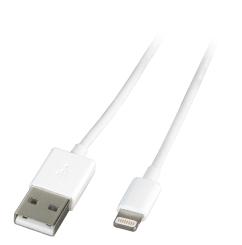 MFI USB2.0 Kabel Typ-A - Lightning,St.-St., 3,0m, weiß 
