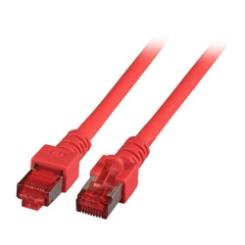 RJ45 Patchkabel S/FTP, Cat.6, LSZH,0.5m, rot 0.5m | rot