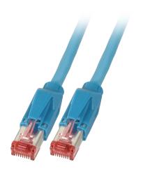 RJ45 Patchkabel S/FTP, Cat.6A, TM21,Leoni-Kerpen F6-90 S/F, 15,0m, blau 