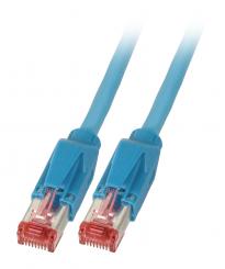RJ45 Patchkabel S/FTP, Cat.6A, TM21,Leoni-Kerpen F6-90 S/F, 1,0m, blau 