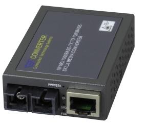 Compact Media Konverter RJ45-SC10km, SM, Gigabit Ethernet 