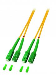 Duplex Patchkabel SC/APC8° - SC/APC8° 9/125µ,50 m, OS2, LSZH, gelb 