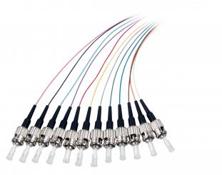 Faserpigtail ST 50/125µ OM2, 12-farbiger Satz, 2m 