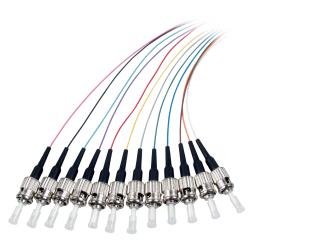 Faserpigtail ST 50/125µ OM3, 12-farbiger Satz, 2m 