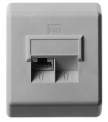 ISDN MODULAR-1 fach AP DOSE 45° RAL1013 