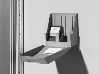 CD-/DVD-Box, Fassungsvermögen max. 10 CDs/DVDs, Polyamid, RAL 7033 