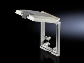 Einbaurahmen doppelt, mit Kunststoffklappe für Schnittstellenklappen 